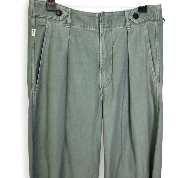 Citizens of Humanity Payton Barrel Leg Utility Pants Green Cotton Size 29 - Picture 4 of 12